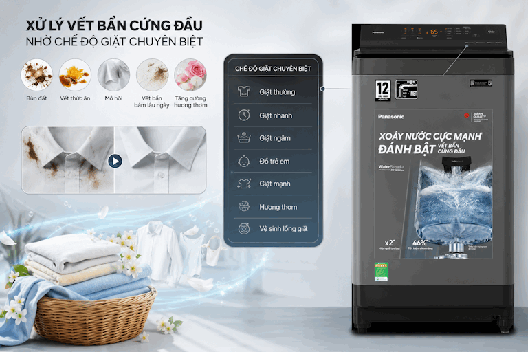 Chế độ giặt chuyên biệt StainMaster và Tự động gỡ rối